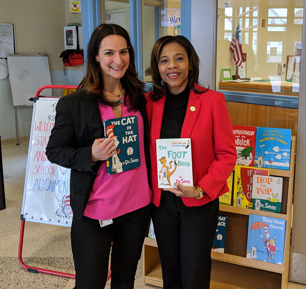 Secretary of State Tahesha Way visit to Dr. Herbert Richardson Elementary School in Perth Amboy for Read Across America - Link - https://www.state.nj.us/state/sos-secretary-in-the-community-2019-0301.shtml